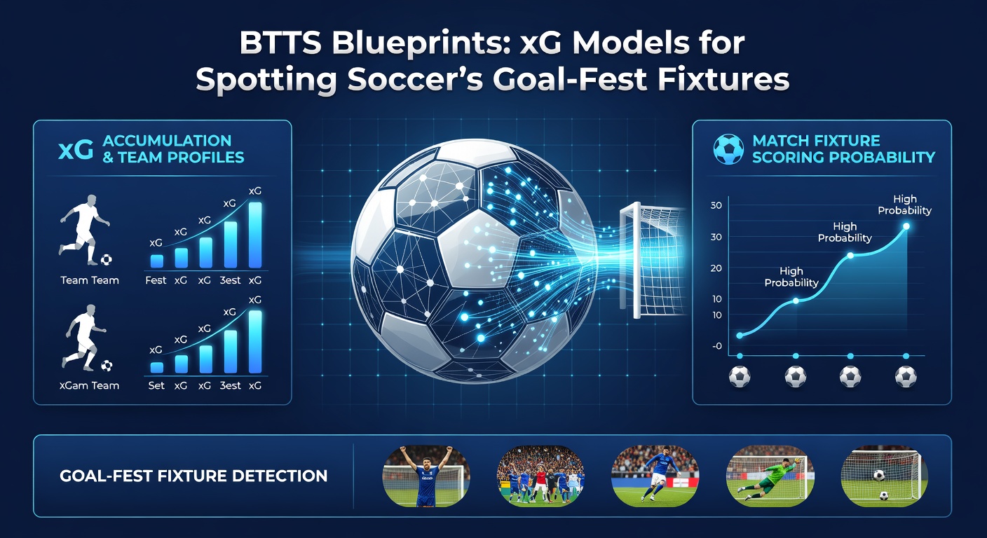 Detaillierte xG-Heatmap eines BTTS-Matches mit Chancenverteilung beider Teams über das Feld