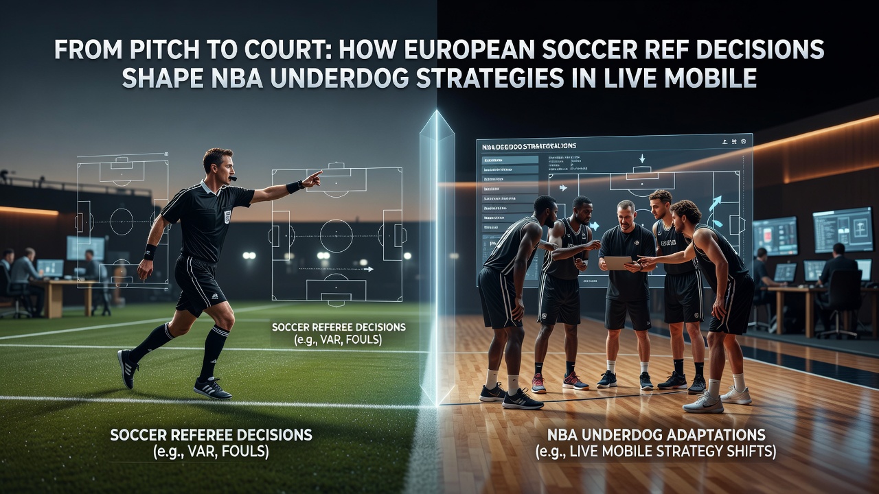 Mobile Wett-App mit Live-Statistiken zu NBA-Underdogs und verknüpften Fußball-Referee-Daten auf einem Smartphone-Display