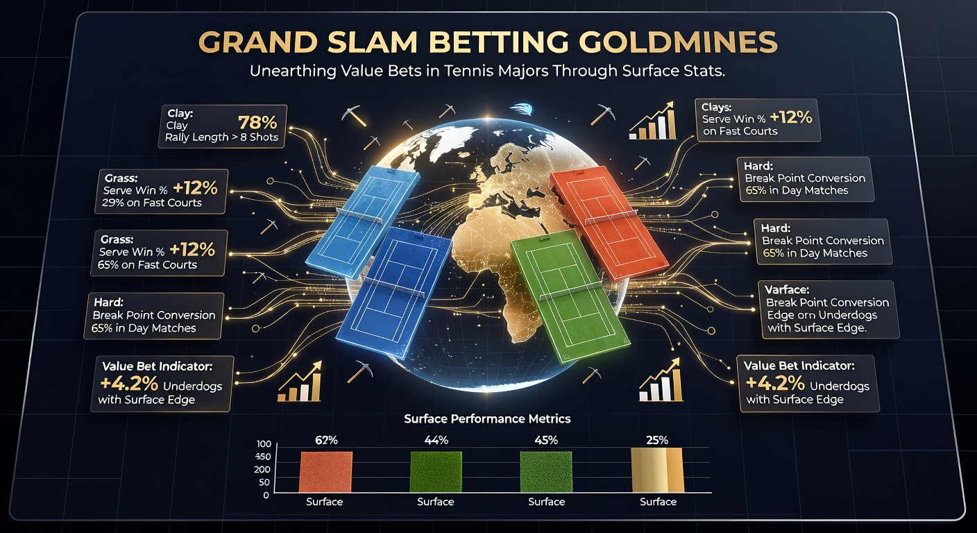 Detaillierte Grafik zu Win-Rates von Top-Spielern auf verschiedenen Grand-Slam-Belägen über die Jahre