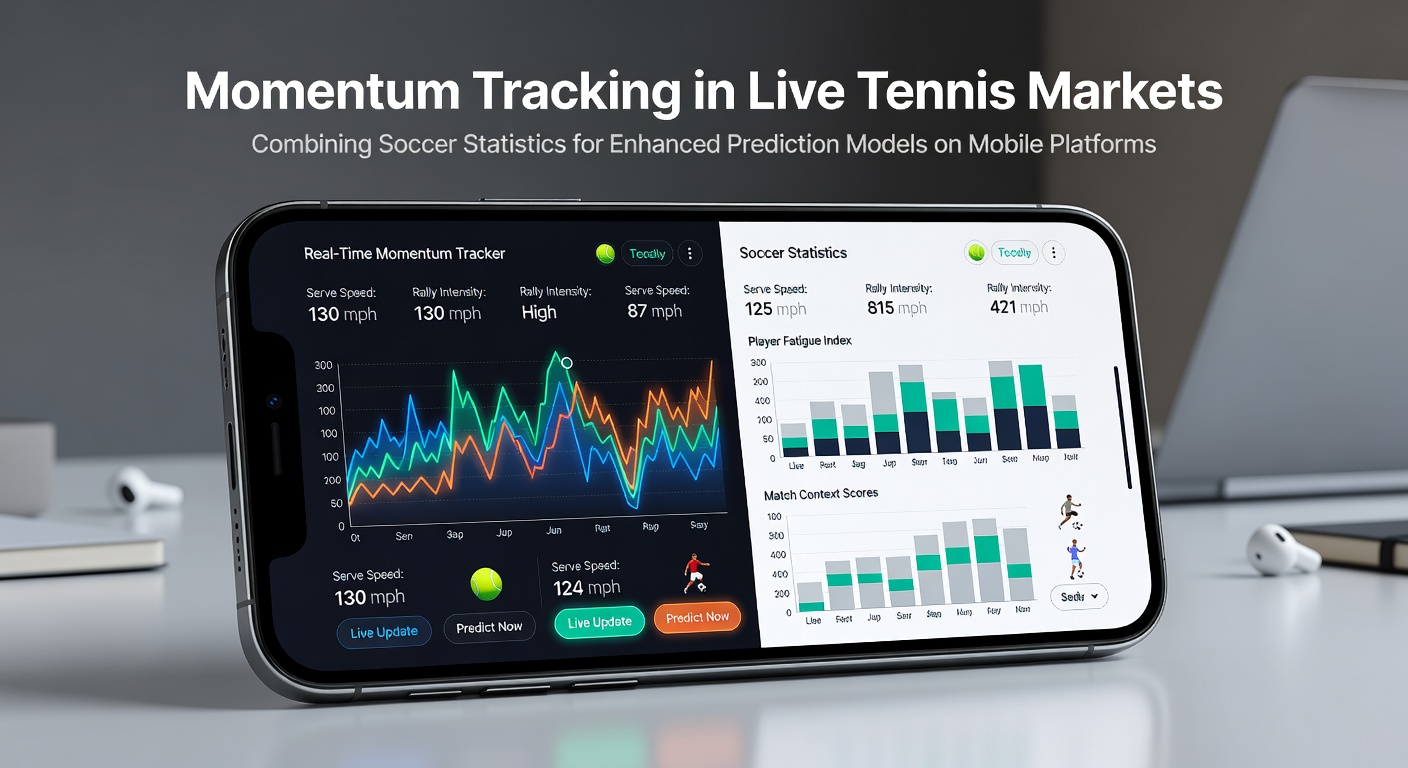 Visualisierung von Momentum-Tracking in Live-Tennis-Märkten mit integrierten Statistiken auf mobilen Geräten