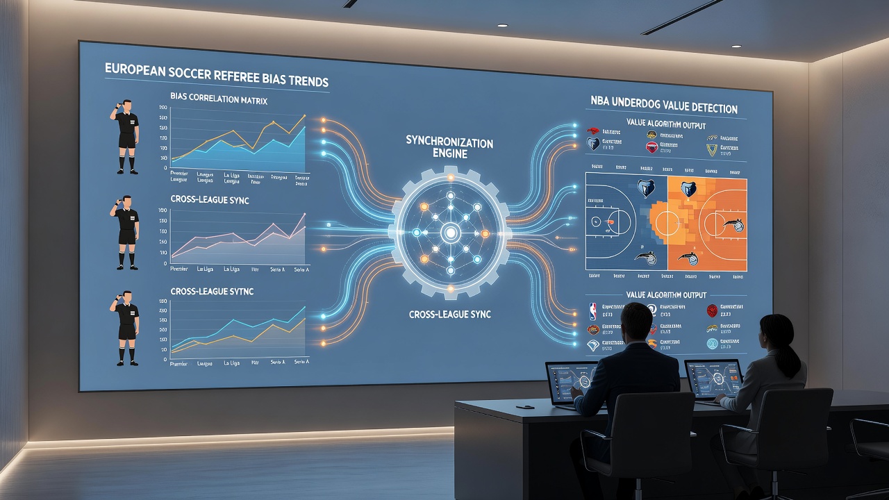 Visualisierung der Synchronisation von Bias-Trends und NBA-Underdog-Daten in Alert-Systemen