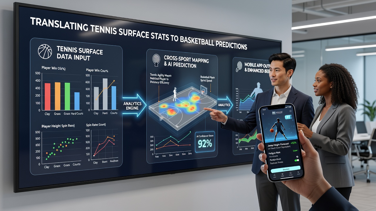 Diagramm zur Korrelation von Tennis- und Basketball-Statistiken für mobile Wettentscheidungen